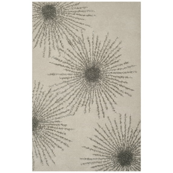 SAFAVIEH Soho Fiesta Geometric Area Rug, Ivory/Silver, 3'6" x 5'6"