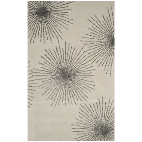SAFAVIEH Soho Fiesta Geometric Area Rug, Ivory/Silver, 5' x 8'