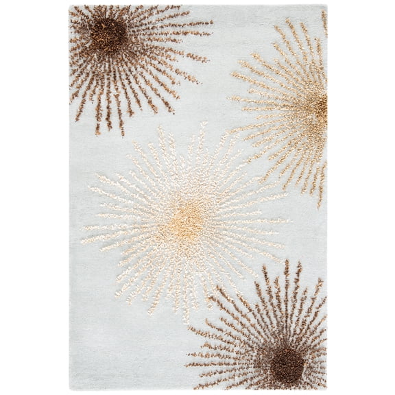 SAFAVIEH Soho Fiesta Geometric Area Rug, Light Blue/Multi, 3'6" x 5'6"