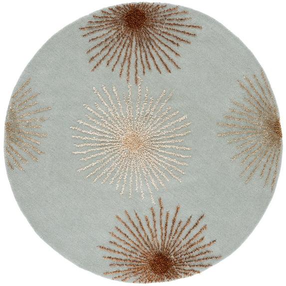 SAFAVIEH Soho Fiesta Geometric Area Rug, Light Blue/Multi, 6' x 6' Round