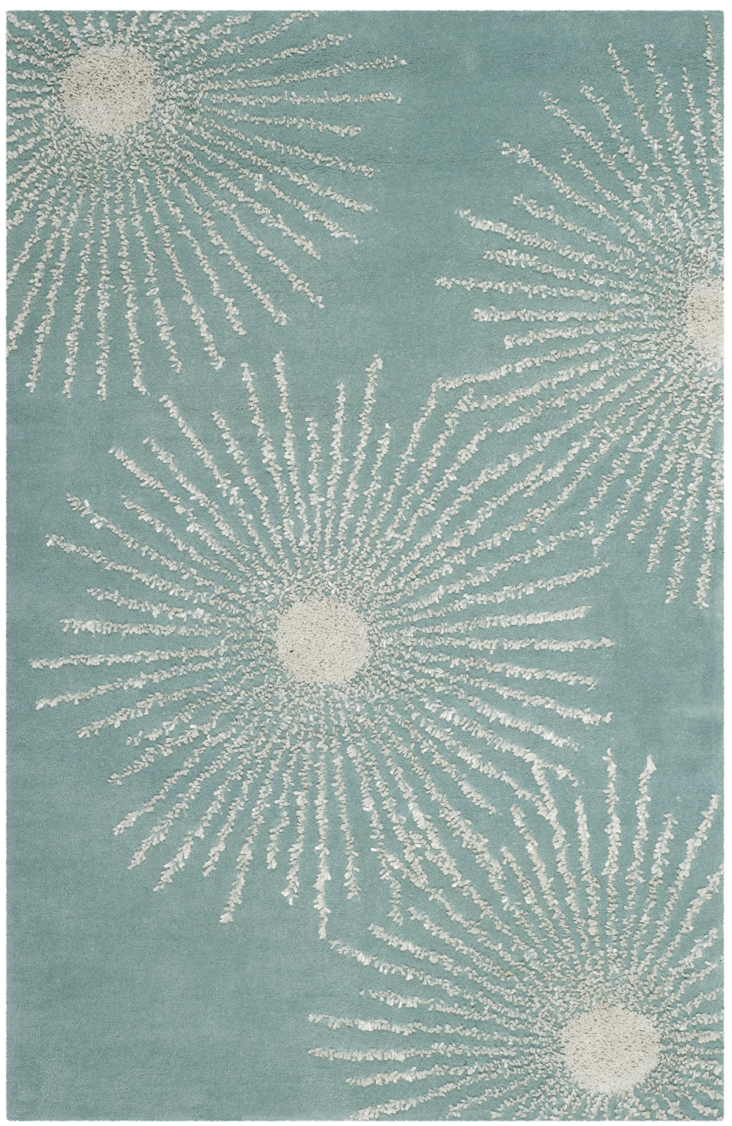 SAFAVIEH Soho Fiesta Geometric Area Rug, Light Teal/Multi, 3'6" x 5'6"