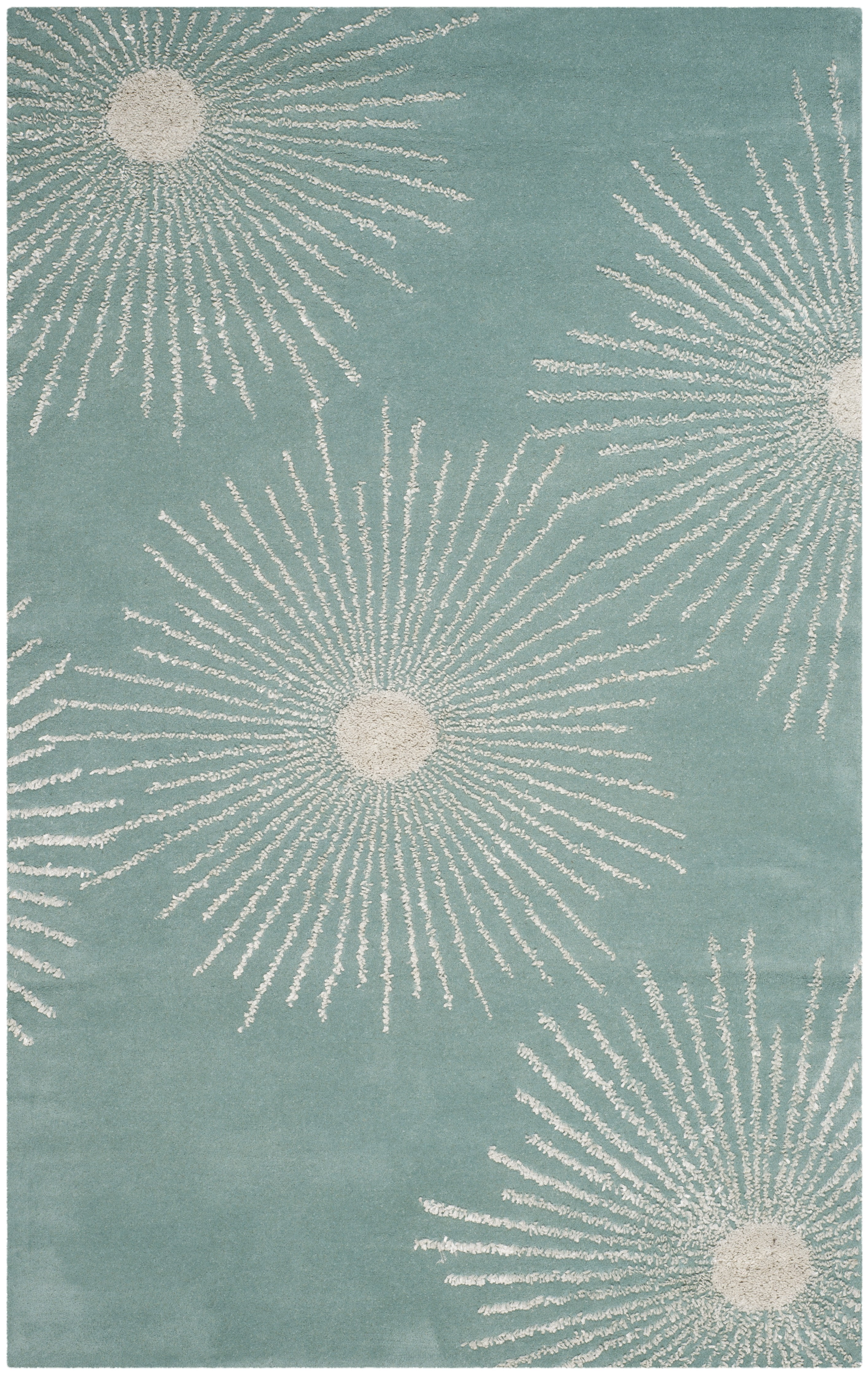SAFAVIEH Soho Fiesta Geometric Area Rug, Light Teal/Multi, 5' x 8'