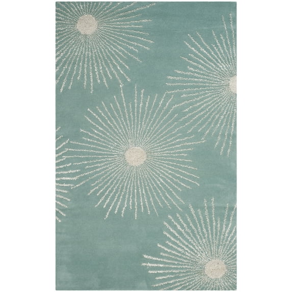 SAFAVIEH Soho Fiesta Geometric Area Rug, Light Teal/Multi, 5' x 8'