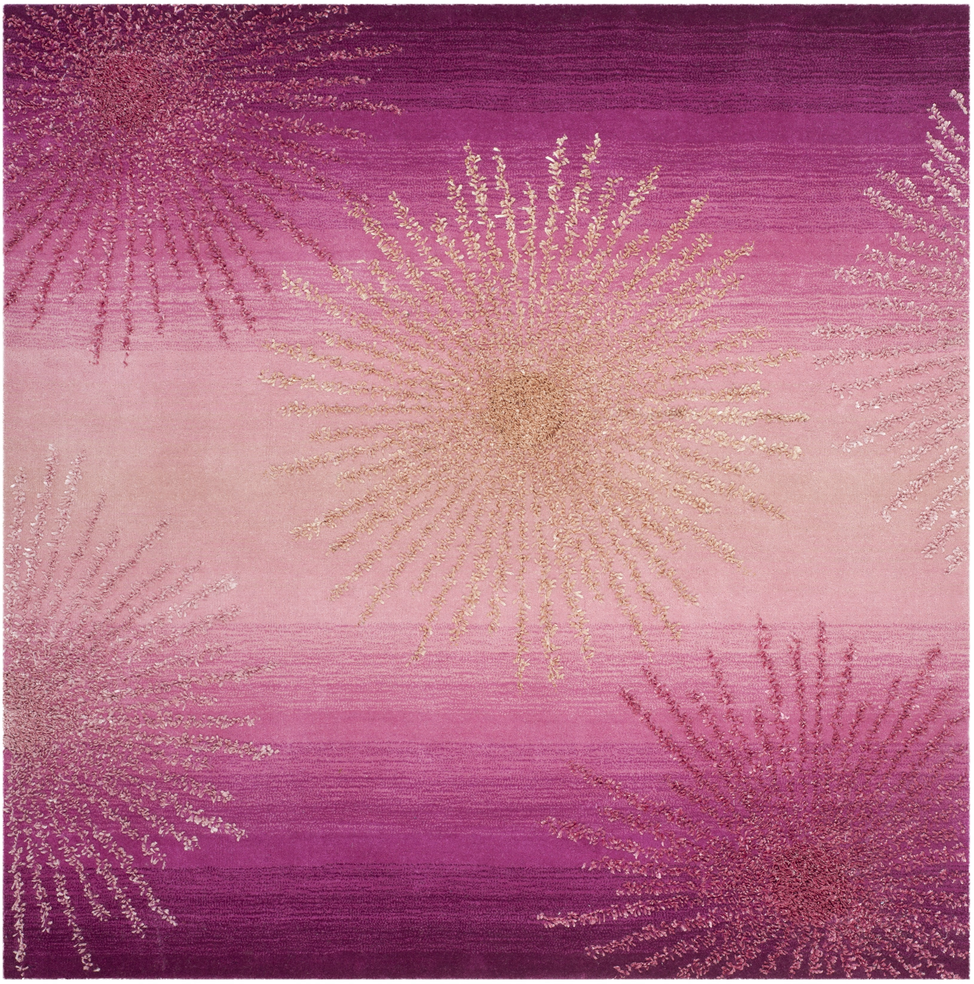 SAFAVIEH Soho Fiesta Geometric Area Rug, Pink, 6' x 6' Square