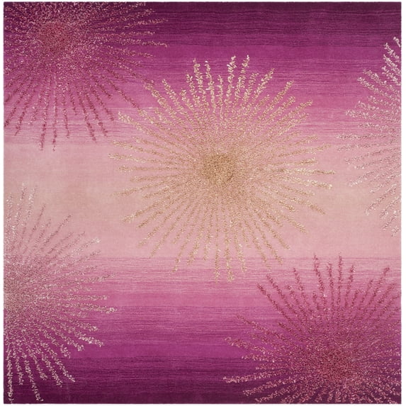 SAFAVIEH Soho Fiesta Geometric Area Rug, Pink, 6' x 6' Square