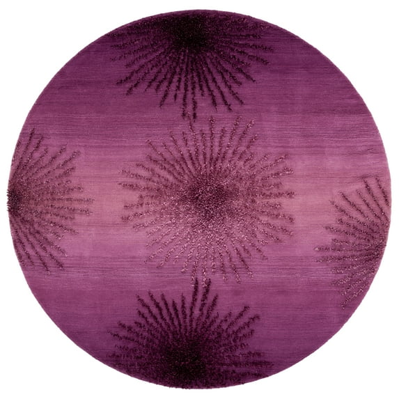SAFAVIEH Soho Fiesta Geometric Area Rug, Purple, 6' x 6' Round