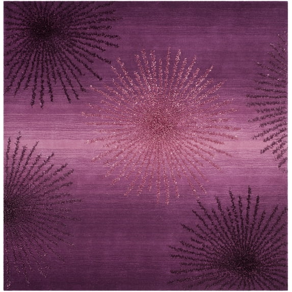 SAFAVIEH Soho Fiesta Geometric Area Rug, Purple, 6' x 6' Square
