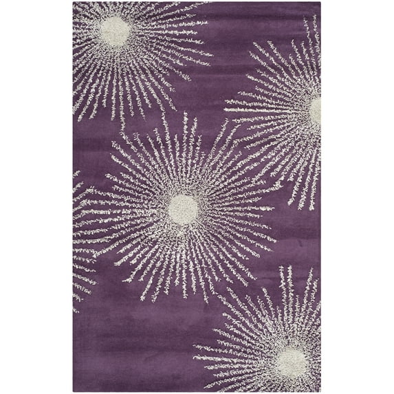 SAFAVIEH Soho Fiesta Geometric Area Rug, Purple/Ivory, 3'6" x 5'6"