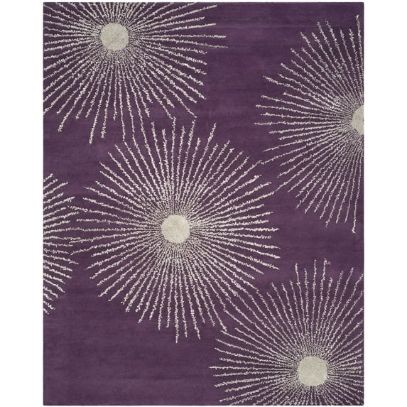 SAFAVIEH Soho Fiesta Geometric Area Rug, Purple/Ivory, 7'6" x 9'6"