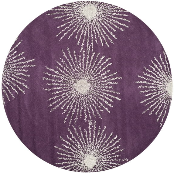 SAFAVIEH Soho Fiesta Geometric Area Rug, Purple/Ivory, 8' x 8' Round