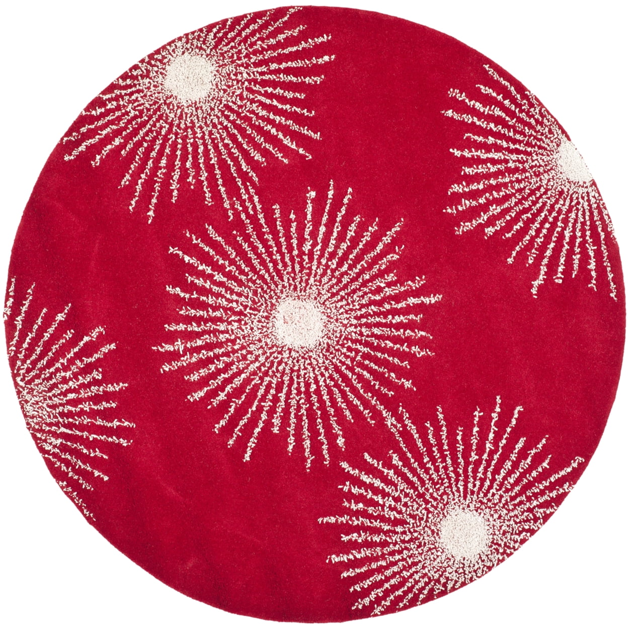 Celebration Rug SAFAVIEH Soho Fiesta Celebration Wool Area Rug, Red/Ivory, 6' x 6 ...