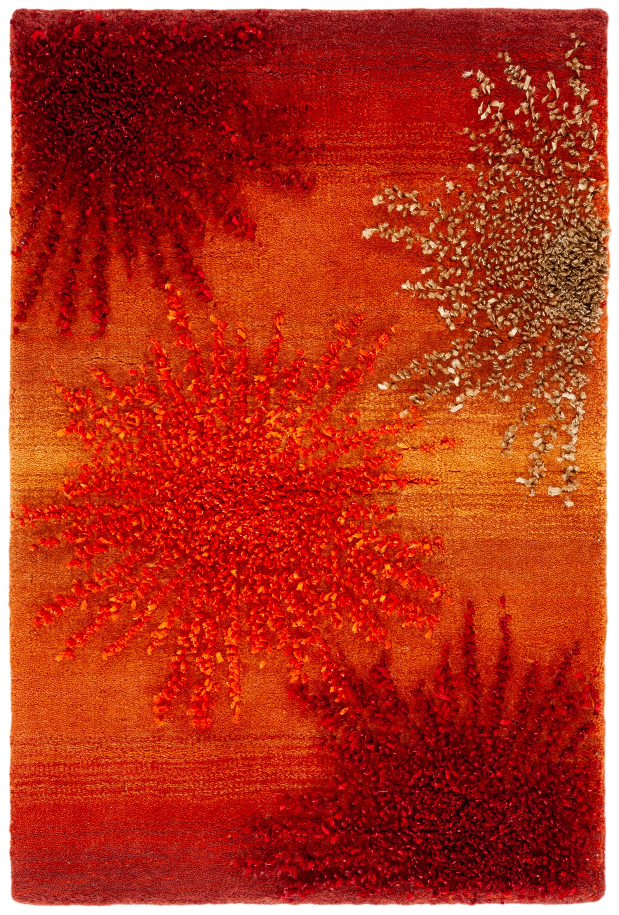 SAFAVIEH Soho Fiesta Geometric Area Rug, Rust/Multi, 2'6" x 4'