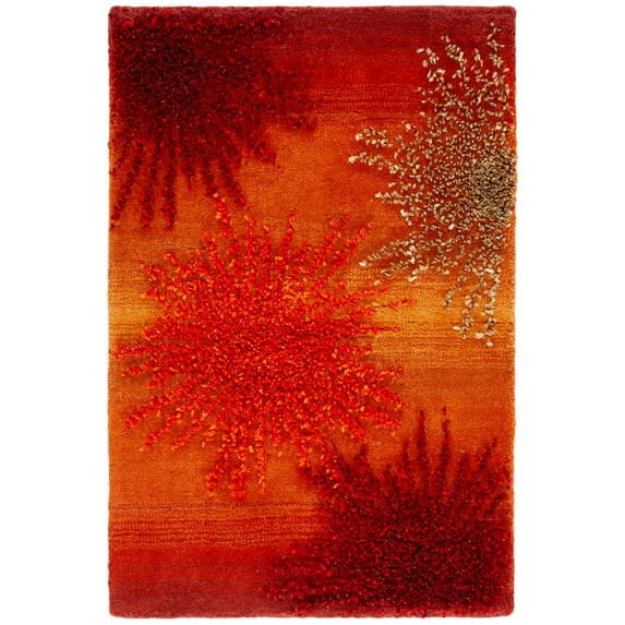 SAFAVIEH Soho Fiesta Geometric Area Rug, Rust/Multi, 2'6" x 4'