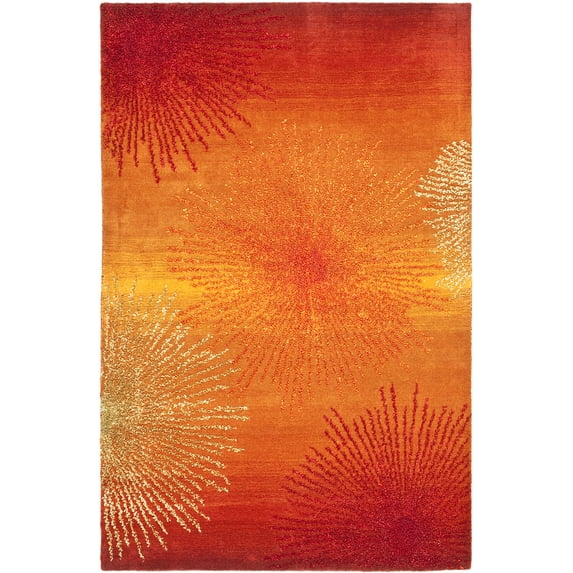 SAFAVIEH Soho Fiesta Geometric Area Rug, Rust/Multi, 5' x 8'