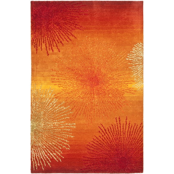 SAFAVIEH Soho Fiesta Geometric Area Rug, Rust/Multi, 5' x 8'