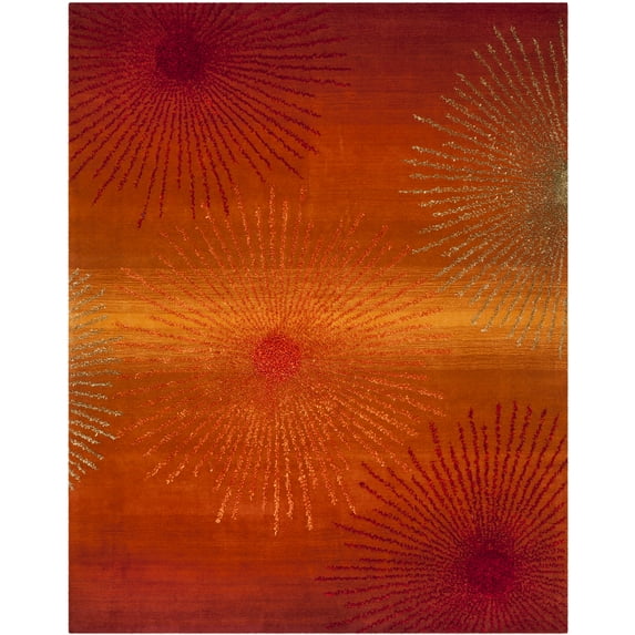 SAFAVIEH Soho Fiesta Geometric Area Rug, Rust/Multi, 8'3" x 11'