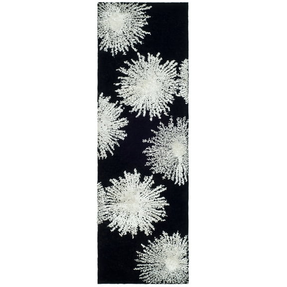 SAFAVIEH Soho Fiesta Geometric Runner Rug, Black/White, 2'6" x 8'