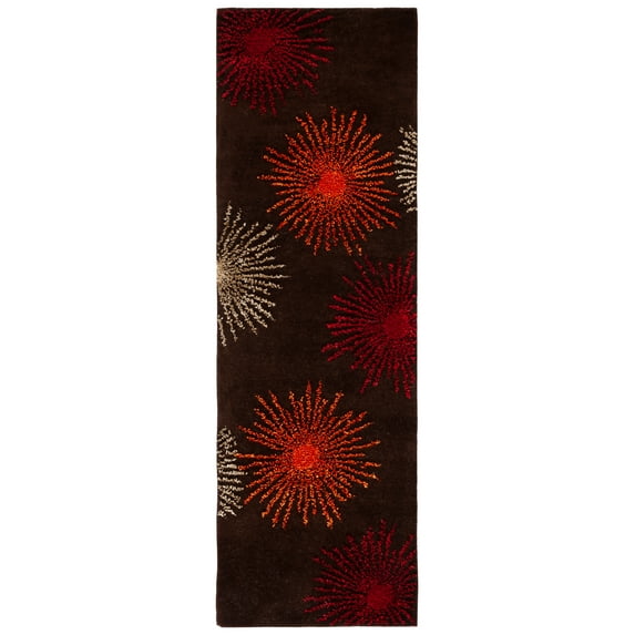 SAFAVIEH Soho Fiesta Geometric Runner Rug, Brown/Multi, 2'6" x 6'