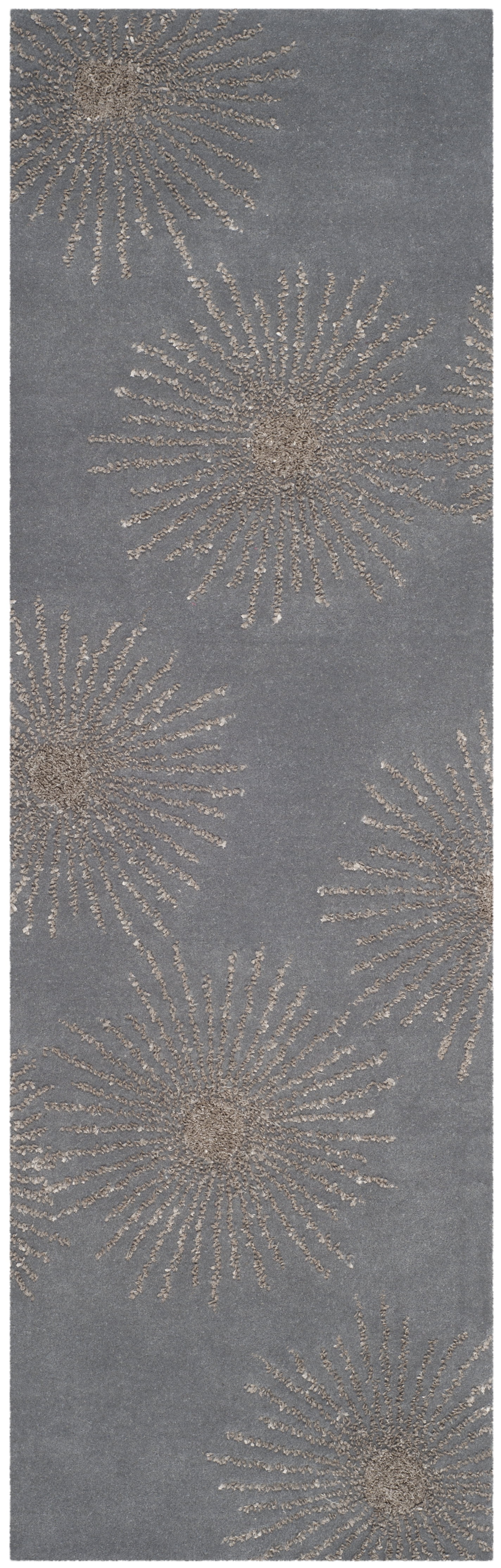 SAFAVIEH Soho Fiesta Geometric Runner Rug, Dark Grey/Silver, 2'6" x 8'