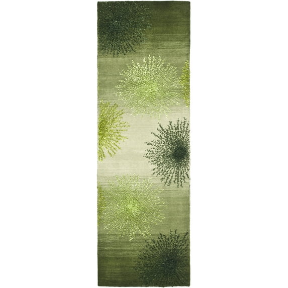 SAFAVIEH Soho Fiesta Geometric Runner Rug, Green/Multi, 2'6" x 6'