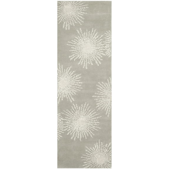 SAFAVIEH Soho Fiesta Geometric Runner Rug, Grey/Ivory, 2'6" x 8'