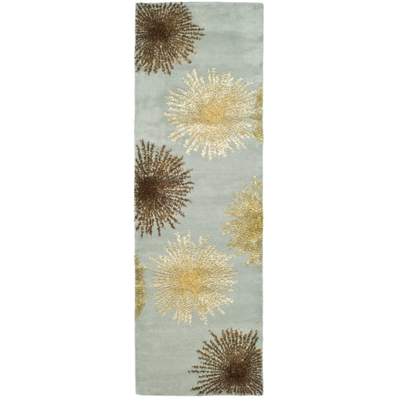 SAFAVIEH Soho Fiesta Geometric Runner Rug, Light Blue/Multi, 2'6" x 10'