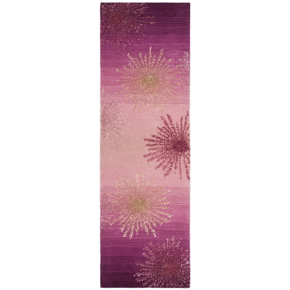 SAFAVIEH Soho Fiesta Geometric Runner Rug, Pink, 2'6" x 8'