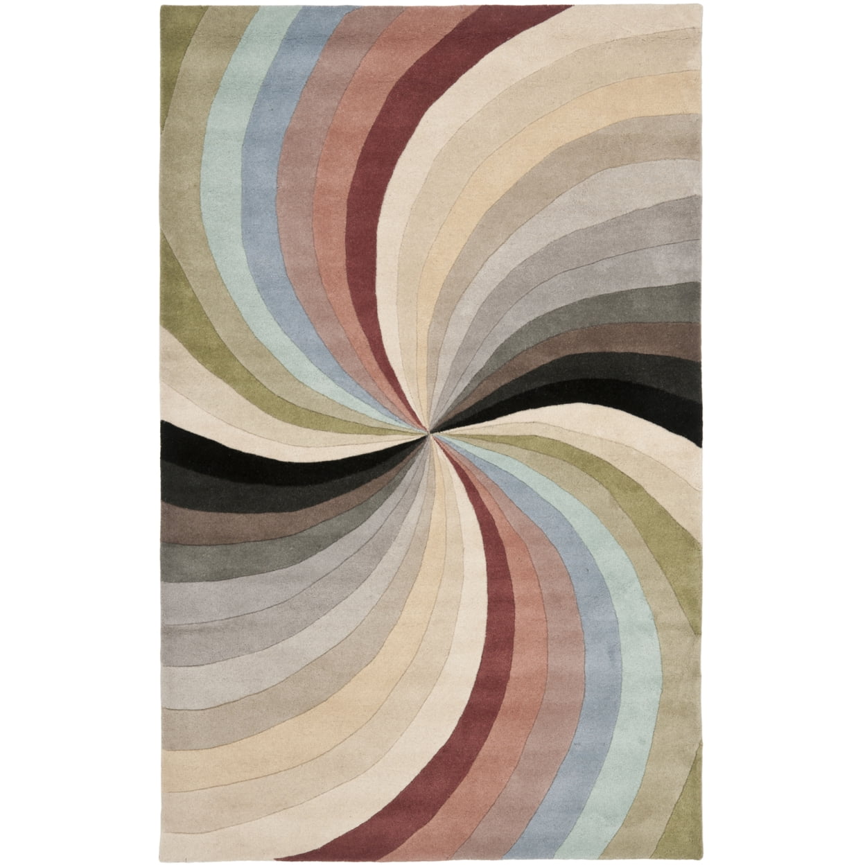 Handmade Multicolor Wool and Viscose Tufted Area Rug, 5' x 8'