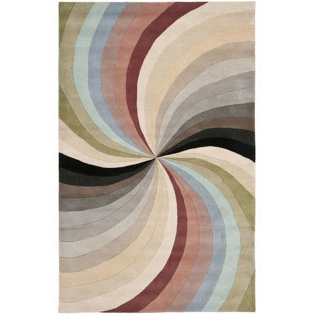 Multi-Color Tufted Handmade Wool Area Rug, 7'6" x 9'6"