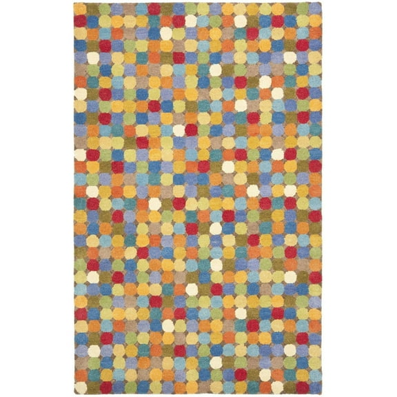 SAFAVIEH Soho Fortuna Polka Dots Wool Area Rug, Multi, 5' x 8'