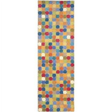 SAFAVIEH Soho Fortuna Polka Dots Wool Runner Rug, Multi, 2'6" x 12'
