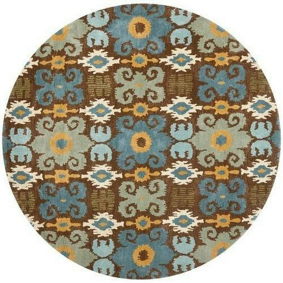 SAFAVIEH Soho Frosina Floral Wool Area Rug, Brown/Blue, 3'6" x 5'6"