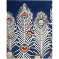 thumbnail image 1 of SAFAVIEH Soho Fulton Peacock Feather Wool Area Rug, Blue/Ivory, 3'6" x 5'6", 1 of 7