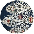 thumbnail image 1 of SAFAVIEH Soho Fulton Abstract Area Rug, Blue/Ivory, 6' x 6' Round, 1 of 10