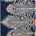 thumbnail image 1 of SAFAVIEH Soho Fulton Peacock Feather Wool Area Rug, Blue/Ivory, 6' x 6' Square, 1 of 7