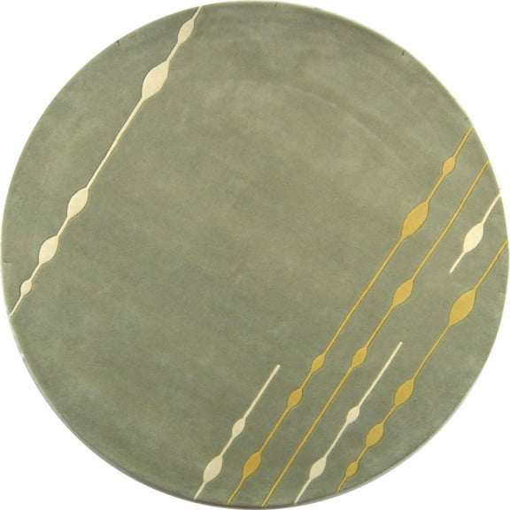 SAFAVIEH Soho Gemma Abstract Wool Area Rug, Light Green, 6' x 6' Round