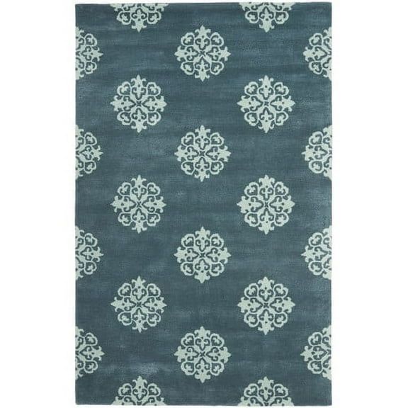 SAFAVIEH Soho Geoff Geometric Wool Area Rug, Blue, 3'6" x 5'6"