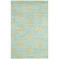 thumbnail image 1 of SAFAVIEH Soho Geoff Geometric Wool Area Rug, Turquoise, 7'6" x 9'6", 1 of 5