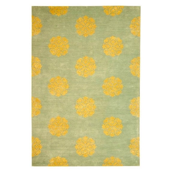 SAFAVIEH Soho Geoff Geometric Wool Runner Rug, Turquoise, 2'6" x 12'
