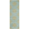 thumbnail image 1 of SAFAVIEH Soho Geoff Geometric Wool Runner Rug, Turquoise, 2'6" x 8', 1 of 5