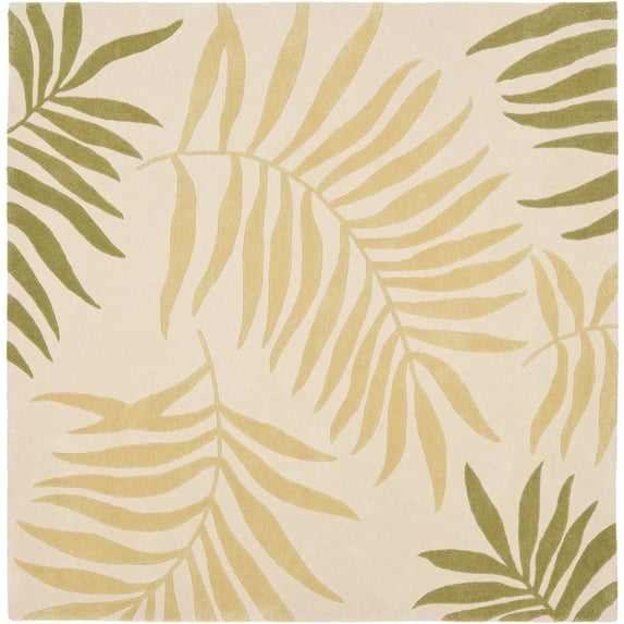 SAFAVIEH Soho Geri Floral Wool Area Rug, Ivory/Multi, 6' x 6' Square