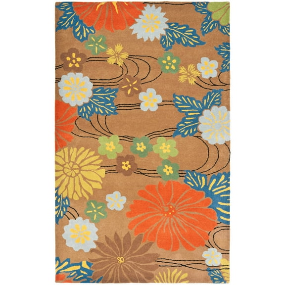 SAFAVIEH Soho Hazel Floral Wool Area Rug, Brown/Multi, 8'3" x 11'