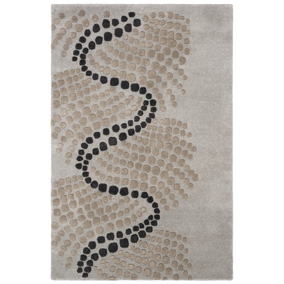 SAFAVIEH Soho Hudson Geometric Area Rug, Blue/Grey, 2'6" x 4'
