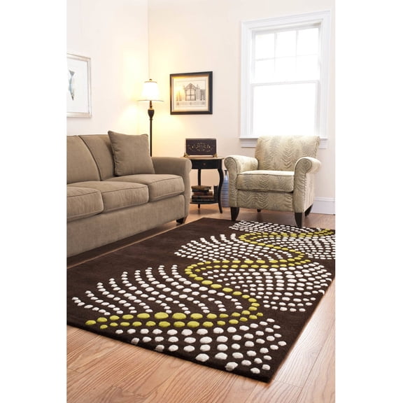 SAFAVIEH Soho Hudson Geometric Dotted Wool Area Rug, Brown/Beige, 8'3" x 11'