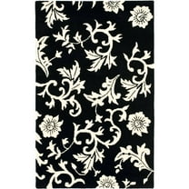 SAFAVIEH Soho Iris Floral Wool Area Rug, Black/Ivory, 3'6" x 5'6"