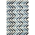 thumbnail image 1 of SAFAVIEH Soho Jaimie Chevron Wool Area Rug, Ivory/Blue, 6' x 9', 1 of 9