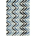 thumbnail image 1 of SAFAVIEH Soho Jaimie Chevron Wool Area Rug, Ivory/Blue, 8' x 10', 1 of 9