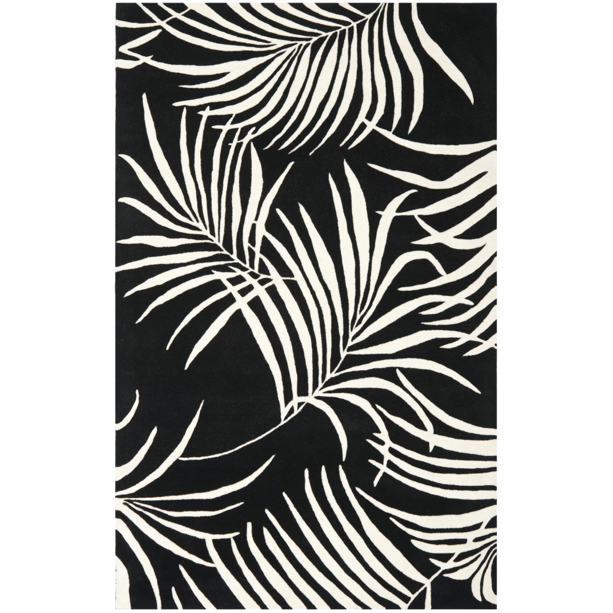SAFAVIEH Soho Jaki Floral Wool Area Rug, Black/Ivory, 8' x 10