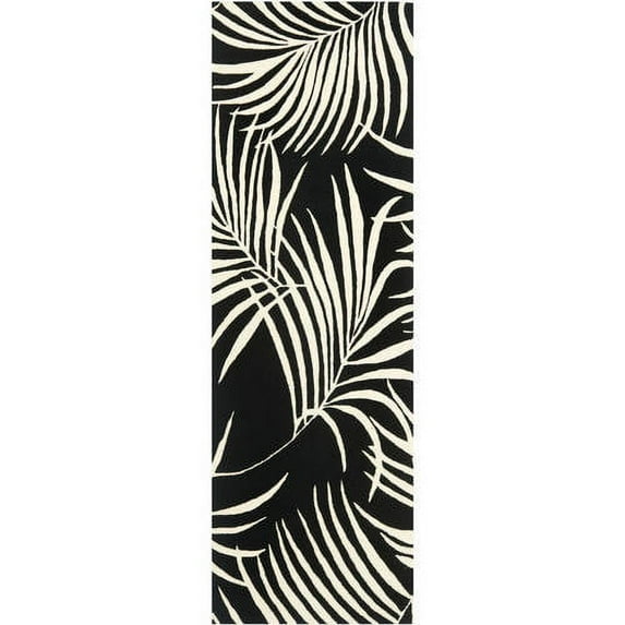 SAFAVIEH Soho Jaki Floral Wool Runner Rug, Black/Ivory, 2'6" x 8'