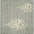 thumbnail image 1 of SAFAVIEH Soho Jarvis Peacock Feather Wool Area Rug, Grey/Ivory, 7'6" x 9'6", 1 of 9